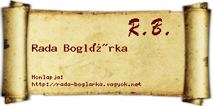 Rada Boglárka névjegykártya